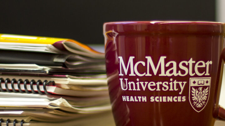 McMaster mug on desk